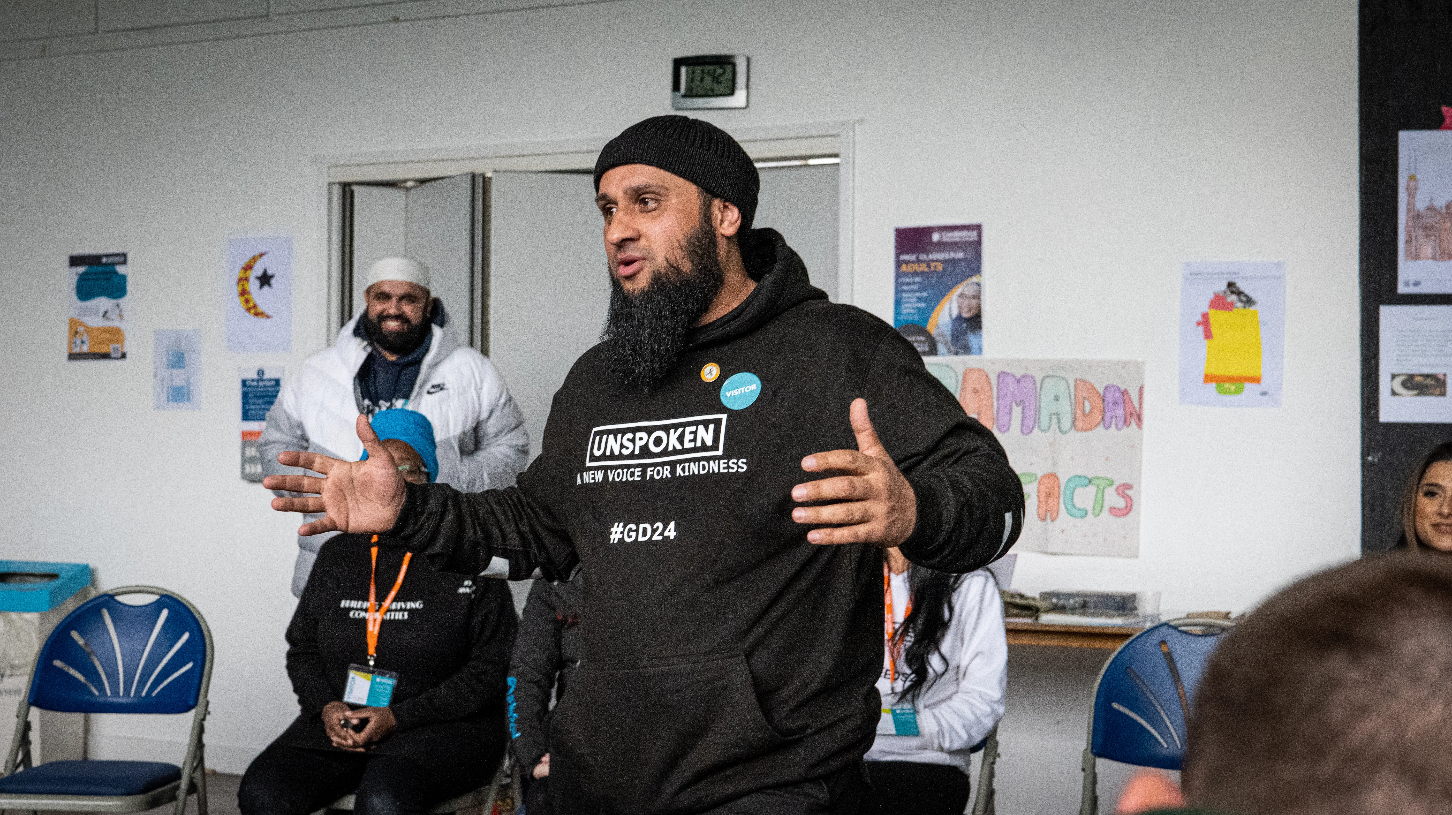 Atiq speaking at a mental health event